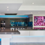 Modern L-Shape Kitchen with island in Caesarstone 4120 Raven|2510