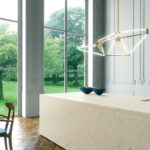 Modern kitchen with Island in Caesarstone 5212 Taj Royale | 1855