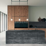 Modern kitchen with Island in Caesarstone 5810 Black Tempal | 1799