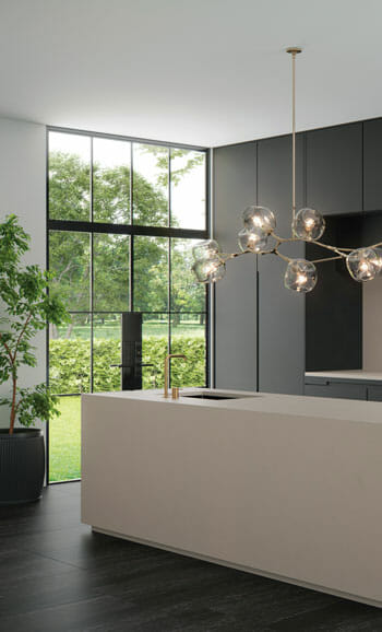 מטבח ואי עם צבעים ניגודיים | כוחו של עיצוב