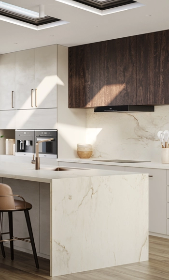 משטח שיש פורצלן של אבן קיסר דגם Aisling White 903