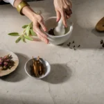 משטח פורצלן שיש אבן קיסר Fossilli 545